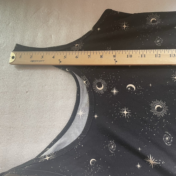 Y2K NOBO No Boundaries Tank Top Junior Large 11/13 Black Celestial Stars Moon - Picture 6 of 7